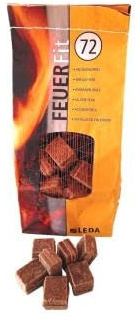 Kaminanzünder LEDA FEUERFit, 72 Stück, Anzündwürfel aus Nadelholz-Weichfasern mit Paraffin, Umweltfreundlich, Geruchsneutral, für Kamine/Kachelöfen und Grills (1 Pack = 72 Stück)