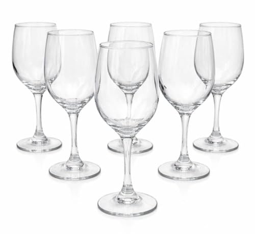 cecaro group – Set 6 Calici in Vetro Linea Giorgia – 330 ml - Ideali per Vino Bianco Rosso e altre Bevande