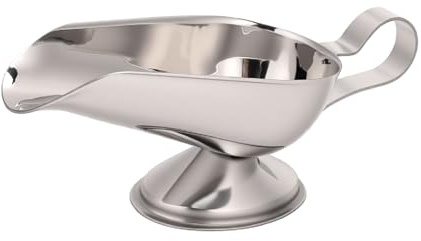 Ejoyous Salsera de Acero Inoxidable, Salsera Pulida con Espejo con Ergonómico y Boquilla a Prueba de Goteo, Gran Capacidad para Aderezo de para Bistec y Servicio en Restaurante en Casa (5 onzas)