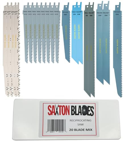 20-Klingen-Säbelsäge von Saxton Blades, für Holz und Metall, perfekt für Bosch, Dewalt, Makita - RPR20MXA