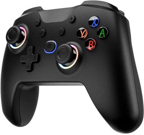 Diswoe Update Switch Controller, Bluetooth Switch Pro Controller for Switch/Lite/OLED with Hall Effect Joystick, Cool RGB Light, Programmable Buttons, Turbo, Vibration, 6-Axis, One Key Wake Up