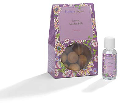 Hassett Green London - Exotica Pear & Melon - Scented Wooden Balls Pack of 12 plus 30ml Bottle of Home Fragrance Oil for Refreshing - Alternative to Pot Pourri & Scented Diffusers