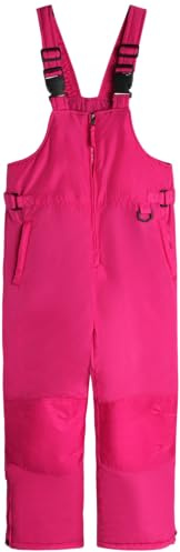 Cherokee Kids Snow Bib - Waterproof Insulated Winter Bib Overalls for Girls and Boys with Adjustable Waistband (Sizes: 2T-18), Size 16-18, Berry