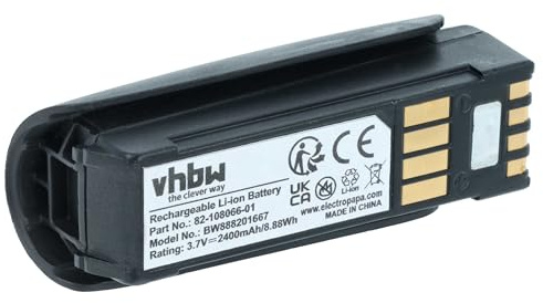 vhbw Akku kompatibel mit Zebra MT2000 | MT2070, MT2090 Barcodescanner POS (2400 mAh, 3,7 V, Li-Ion)
