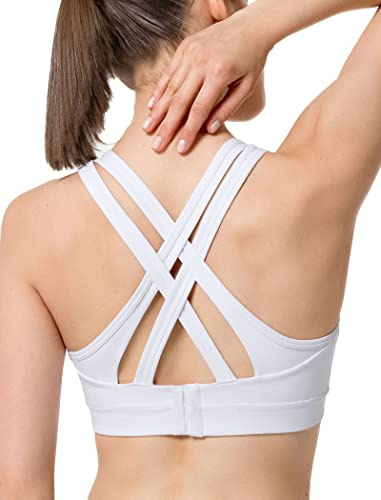 Yvette Sport BH Starker Halt Gepolstert Gekreuzt Rücken Große Brüste Lauf Fitness Yoga Bra