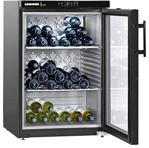 LIEBHERR Wine Cabinet WKb 1812 Vinothek Table Fridge for Wines 1 Temperature Zone 66 Bottles 89 x 60 x 61.3 cm, Black