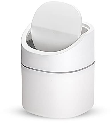 Gsrhzd Pattumiera da tavolo, mini pattumiera da ufficio, cucina, pattumiera da ufficio, utilizzata in soggiorno, camera da letto, ufficio, pattumiera interna in plastica (2L)