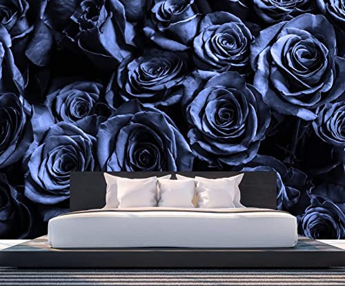 Papier Peint Panoramique Roses Violettes Papier Peint 3D Intissé Decoration Murale Chambre Salon