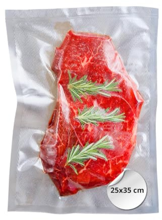 Sacchetti sottovuoto alimenti 100 pezzi 25x35 cm - Sacchetti Ideali per Conservazione Alimentare e Cottura Sottovuoto - Made in Italy