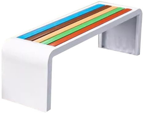 LYXXJRYBHD Sitzbank Garten, Gartenbänke für Den Außenbereich, Gartenbank Metall Mit Lattensitz, für Parkgarten, Terrasse, Lounge(White,Large)