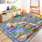 Capslpad Kinder Spielmatte 150x200cm rutschfest Stadtplan Spielplatz Teppich Waschbar Auto Spielmatten Kurzflor Stadtleben Lernen Bildungsbereich Teppich für Kinderzimmer Spielzimmer Dekor, Blau