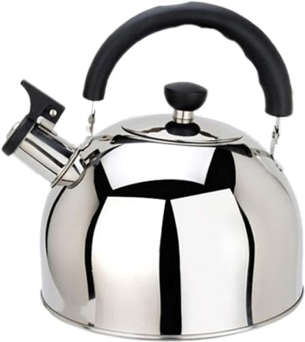 ABBNIA Stove Top Whistling Tea Kettle 3L/4L/5L Classic Teapot Mirror Polished Culinary Grade Stainless Steel Teapot for Stovetop Tea Pot for Home & Kitchen Silver-5L