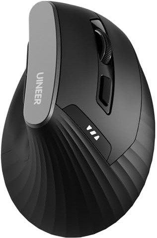 Vertikal trådlös mus, Bluetooth-mus med BT5.0/4.0/2,4 G, uppladdningsbar mus med batteriindikator, ergonomisk design för komfort och minskad handledsbelastning, perfekt för hem- och kontorsbruk, matt
