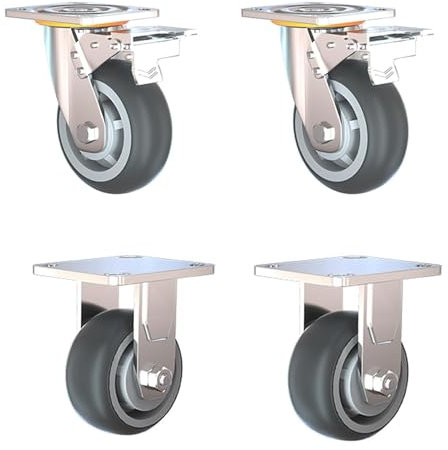 360-Grad-Drehplatte für Tisch, Anhänger, Säge, Tisch, Bühne, Werkzeugkasten, Bett, geräuschlos, industrielle Drehgelenke mit Maisbrett, 15,2 cm (6 Zoll), Schwarz