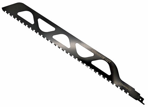 SDS 1/2 Schaft HM Säbelsäge Sägeblätter 225mm,240mm,305mm,450mm oder 505 mm Gesamtlänge für Ziegel Gasbeton Stein Hartholz PVC Tigersäge Reciprosäge Elektrischer Fuchsschwanz (Gesamtlänge 455mm)