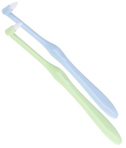 DOMTLTY 2 Stück Einbüschelzahnbürste – Weiche Tuft-Zahnbürste für Zahnspangen & Brücken – Orthopädische Zahnbürste mit Einzelbüschel für Kieferorthopädische Zahnspangen und Brücken Detail Reinigung
