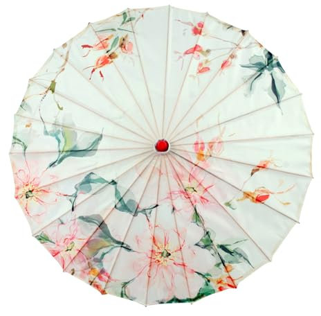 DOSERTY Parasol décoratif multifonction en soie de bambou pour célébration traditionnelle et utilisation quotidienne 82 cm de diamètre, I