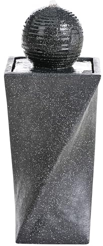 Fontaine de Jardin en Résine Extérieur avec Éclairage LED Accessoire Gris Graphite Acquacheta