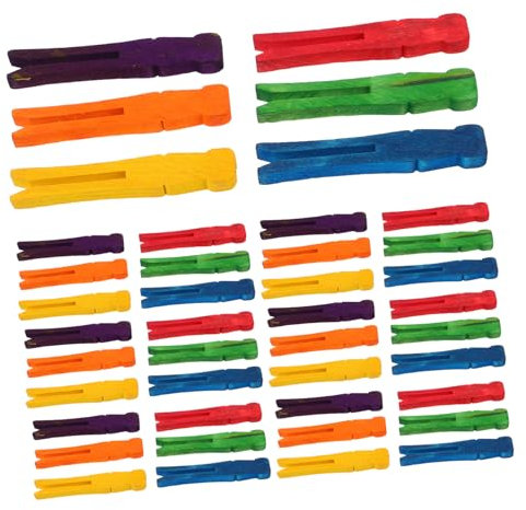 MUSISALY 50pezzi Mollette in Legno Per Quadri e Lavoretti Piccole Mollette Decorative Da Assortite Per Uso Creativo e Organizzazione Domestica