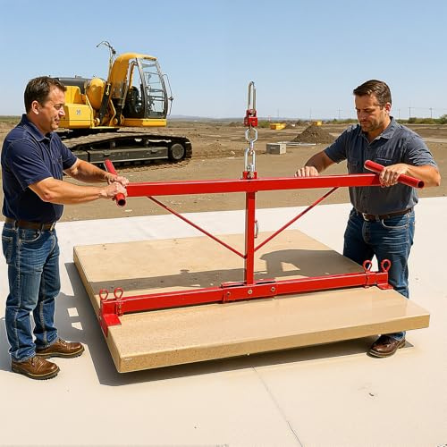 Lasnten Heavy Duty Telescopic Paver Slab Mover Tool Lifter Adjustable Jaws Brick Tongs Cutter Handle 20 to 39 in Slabs for Landscaping, Construction Team, DIY, Masonry Driveway, 47x18.5x10.6 in