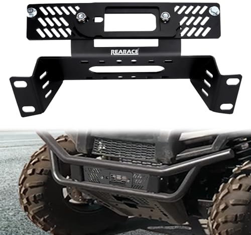 REARACE Winch Mount Plate Bracket Kit Fit for Polaris Ranger 500 / 570 / 800 2009-2022