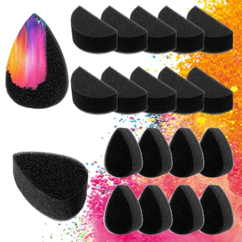 Grevosea 20 Pcs Face Paint Sponges, High Density Face Painting Sponges Professional Paint Sponge Painting Supplies for Art Work Halloween Makeup Body Paint (2 Shapes)