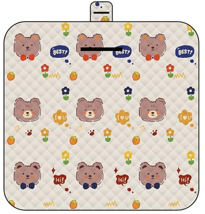 Hailerio Coperta da Picnic Impermeabile - Coperta da Picnic da Viaggio,Antisabbia 150x198cm Tappetino da Gioco con Stampa Animale Adorabile per Viaggio Festival Escursioni Stadio Soggiorno e Animali