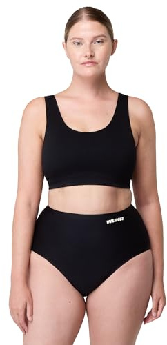 WUKA Stretch Seamless High Waist Period Pants Heavy Flow Leak Proof Reusable Washable Underwear for Women Multi Size Fits L, XL, XXL, XXXL Black