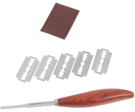 GALPADA Taglierino per Pane con Lame in Acciaio e Manico in Legno Coltello Panettiere con Lame Ricambio Utensile per Impasto e Strumento per Cucina Professionale