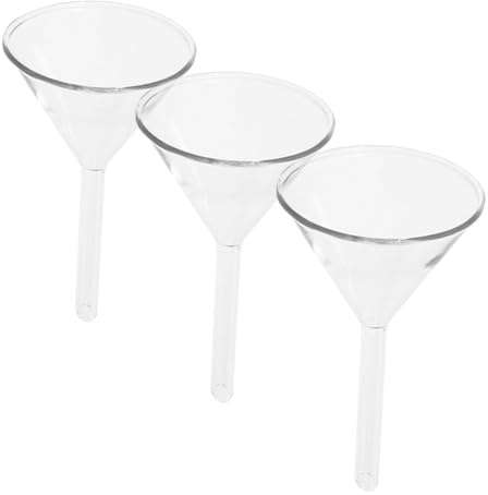 Gogogmee 3 piezas Embudo de Vidrio Científico Triangular para Laboratorio Compacto Resistente y Transparente para Filtrado Preciso Entornos Científicos