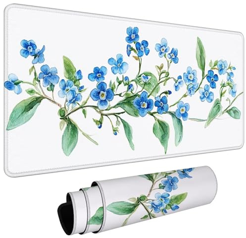 Tapis de Souris XXL 900x400x3mm Tapis de Souris Gaming avec Base AntidéRapante ImperméAble à l'eau, Gamer Mouse Pad, Accessoire Bureau, Précision-Vitesse-Confort pour Tous Types Fleurs Simples L#L753