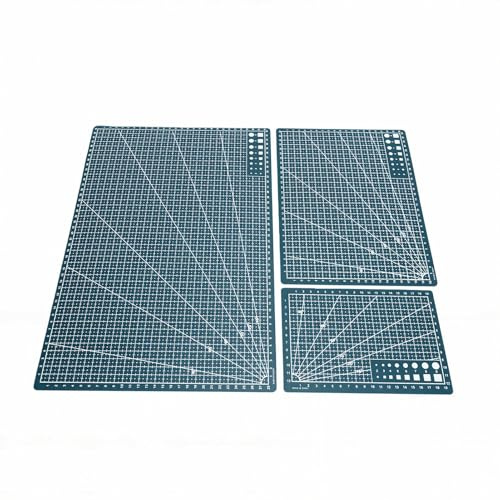Tnfeeon Sömnad Skärmatta Set PVC Självläkande Hantverksmatta 3 Storlekar 18x12 12x9 9 Tums Rutnätslinjer Halkfri Bas för Quiltare och Crafters Quiltning Scrapbooking Tyg Pappersprojekt