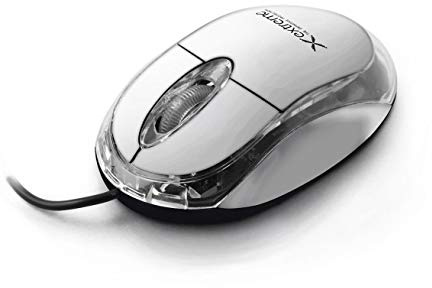 TITANUM XM102W Maus (Ambidextron, Optisch, USB, 1000 dpi, transparent, weiß)