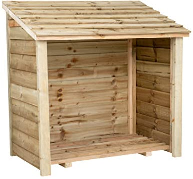 Arbor Garden Solutions Wooden Log Store, Light Green (Natural)