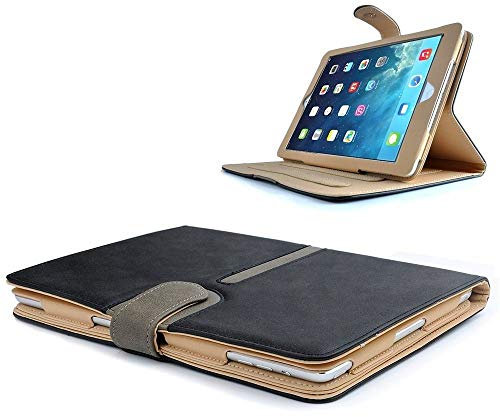 Gadget - Funda para iPad de 9,7 Pulgadas 2018/2017 iPad Air 5ª generación de Piel con Hebilla de Ante Color marrón Tostado con función de Encendido y Apagado automático y rotación de 360 Grados