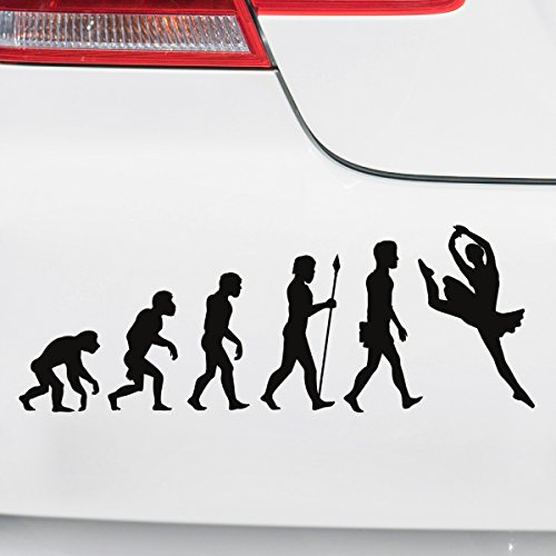 Motoking Autoaufkleber - Lustige Sprüche & Motive für Ihr Auto - Evolution Ballet - 25 x 9,1 cm - Weiß Seidenmatt