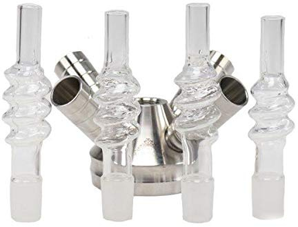 THE HOOKAH- 4x Universal Schlauchadapter Set CrissCross Shisha Glasschliffadapter Schlauchanschluss 18/8 Schliff 4-teiliges Set Schlauch Adapter für alle gängigen Wasserpfeifen