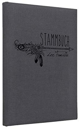 Hochzeitideal, Stammbuch der Familie Serie Boho Leinen dunkelgrau (Motiv7)