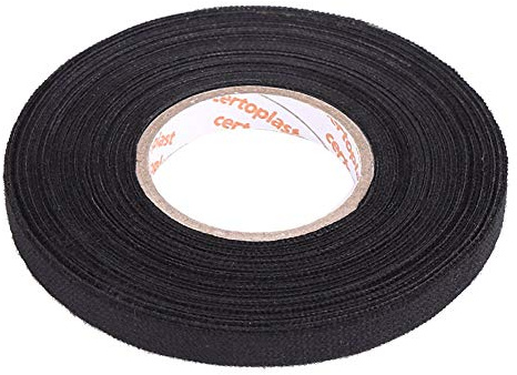 isolierband kabelbaum,Tbest Auto Gewebeband Kfz-Kabelbaumband Klebeband Baumwolle Klebeband Reißfest Isolierband KFZ selbstklebendes Anti-Quietsch-Rassel-Filz Gewebe-Klebeband für Auto Motorrad(9mm*15
