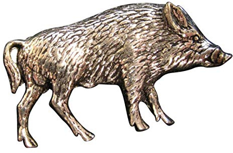 Pin's Sanglier | pour le chapeau ou le revers | Pin's Button | vieil argent