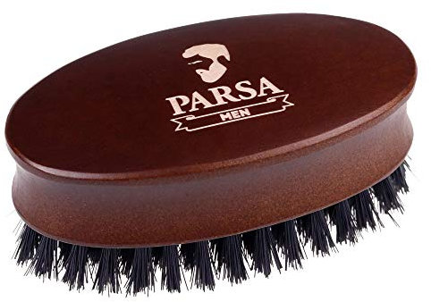 PARSA Men Bartbürste Männer für tägliche Bartpflege – Bartbürste geeignet für professionelles Bart Styling – Handliche Bart Rundbürste – Bart Bürste für kurze und mittellange Haare