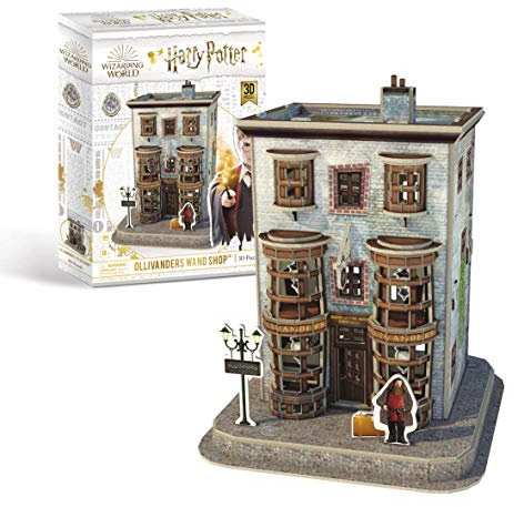 University Games 7595 Harry Potter Diagon Alley Olivanders Wand Shop 3D Puzzle, Brown