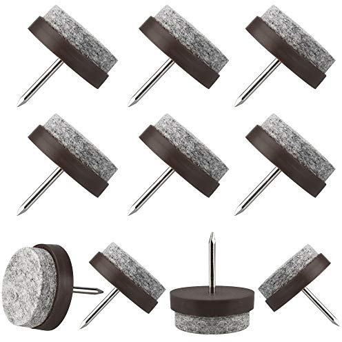 PERFETSELL 50 PCS Furniture Felt Pads 21mm Felt Slides Pads Chair Sliders for Hardwood Floors Non-slip Chairs Glides Chair Leg Floor Protectors with 4mm Thick for Chairs Parquet Laminate, Round