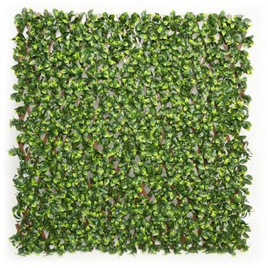 jarolift Künstliche Pflanzenwand Sichtschutz Wandbegrünung Balkon Gartenzaun, auch für Innenwände geeignet, mit Spalier, Gardenienblätter, 200 x 100 cm