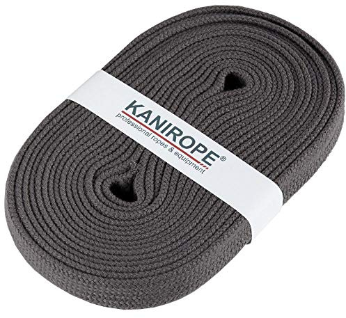 Kanirope® HOODIECORD 16mm 5m Dunkelgrau Flachkordel Band Kordel Flachband Flachschnur Hoodieband