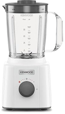 Kenwood BLP31.A0WH Frullatore, Caraffa da 1,6L, Lame in Acciaio, 2 Velocità e Pulse, Piedini Antiscivolo, Dotato di Pratica Maniglia, Potenza 350 W, Plastica, Bianco e Grigio