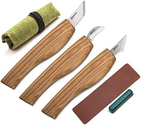 BeaverCraft Holzschnitzmesser-Set für Anfänger S55 Kerbschnitzmesser Holzbearbeitungs-Holzschnitzwerkzeug-Set Schnitzmesser-Set Detail Schnitzmesser-Set Holzschnitz-Set Hobbies für Männer und Frauen