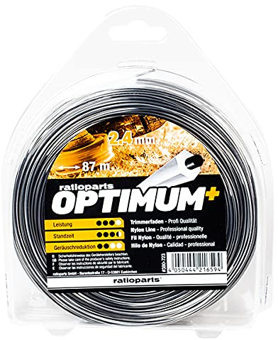 RATIOPARTS Optimum Nylonfaden 2,4 mm 87 m Trimmerfaden 5-Kant Mähfaden
