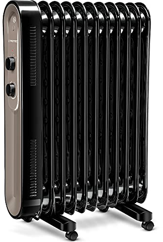 TROTEC Radiateur bain d'huile TRH 24 E Radiateur efficace à 11 éléments 2.200 W Chauffage d'appoint mobile Fonction antigel Régulation par thermostat