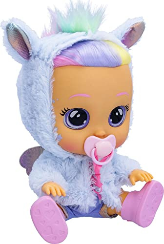 CRY BABIES Dressy Fantasy Jenna, Interaktive Puppe, die echte Kullertränen weint. Mit Haaren zum Stylen, wechselbarer Kleidung und Accessoires – Spielzeug und Geschenk für Kinder